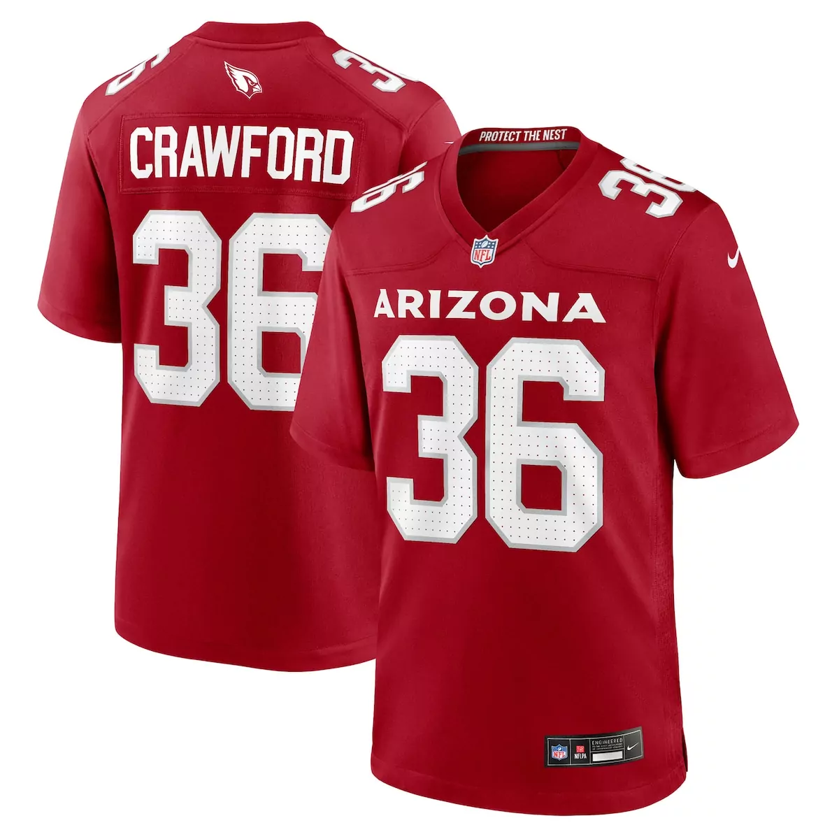 arizona cardinals kitan crawford cardinal team game jersey ggh