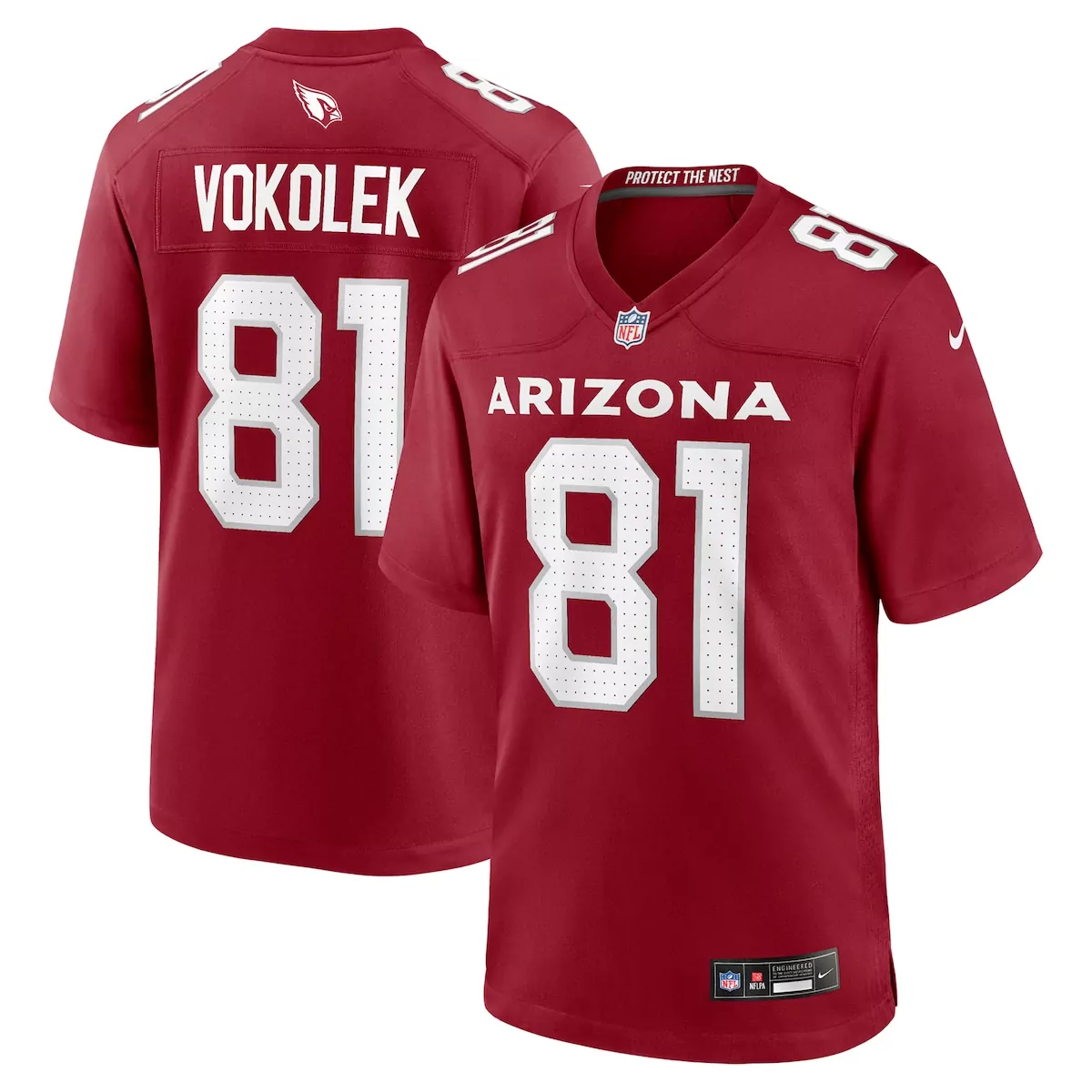 arizona cardinals travis vokolek cardinal team game jersey