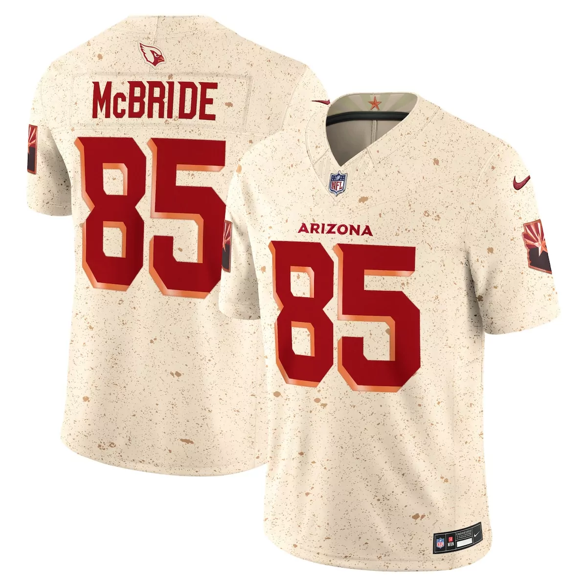 arizona cardinals trey mcbride natural 2025 rivalries collection limited jersey