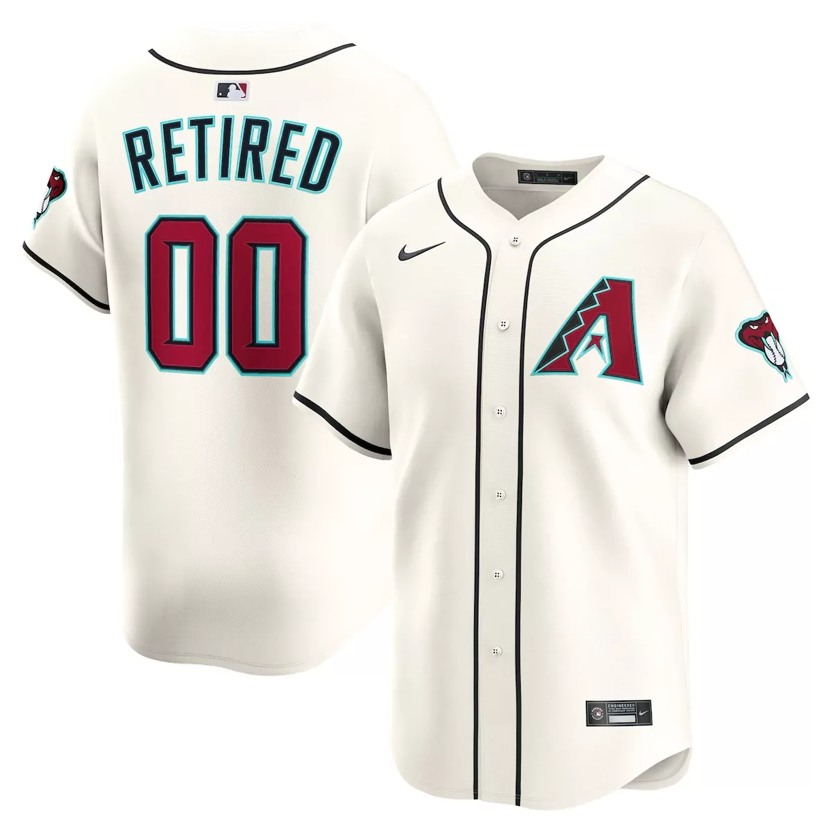 arizona diamondbacks cream home limited pick a player retired roster jersey