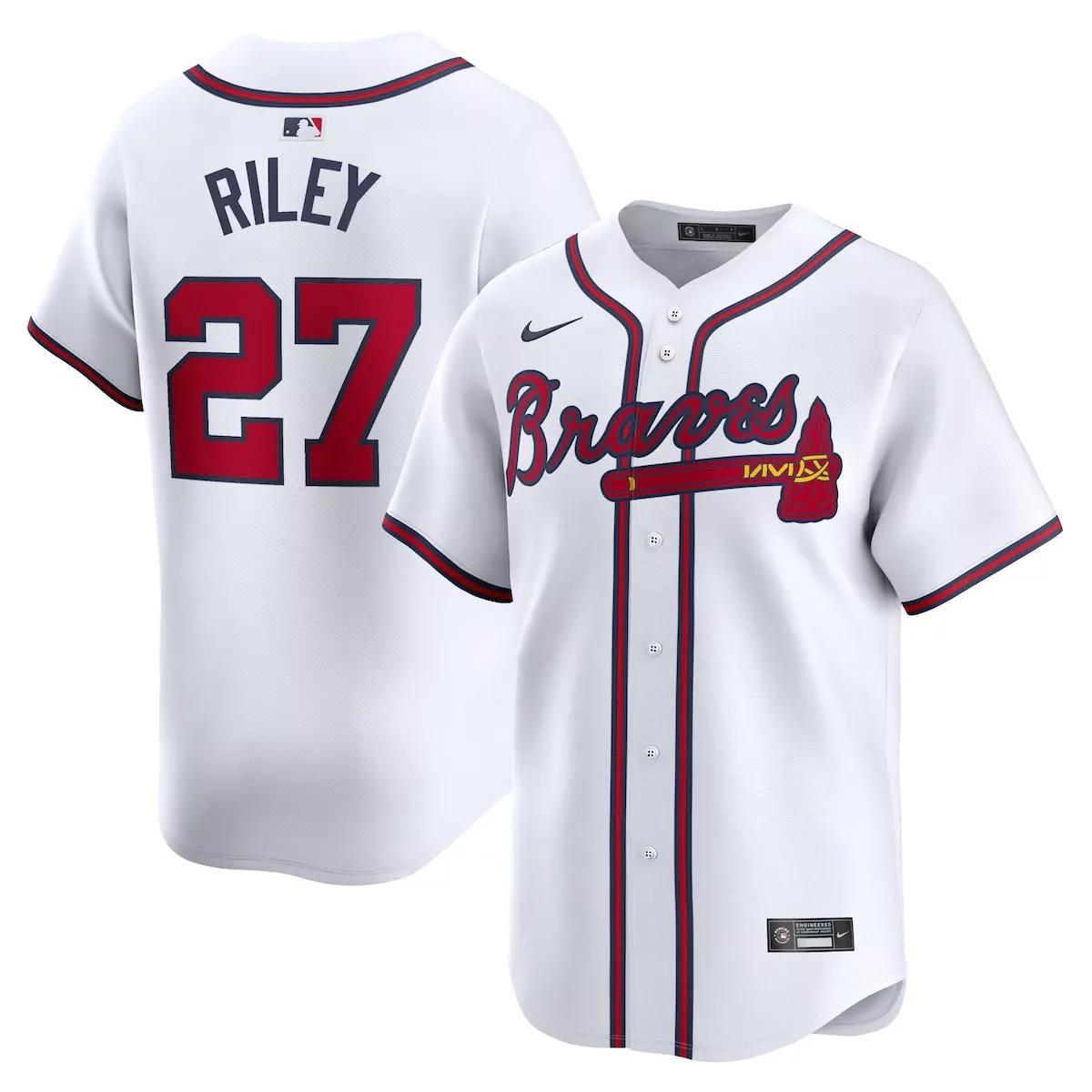 atlanta braves austin riley white home limited player jersey waq