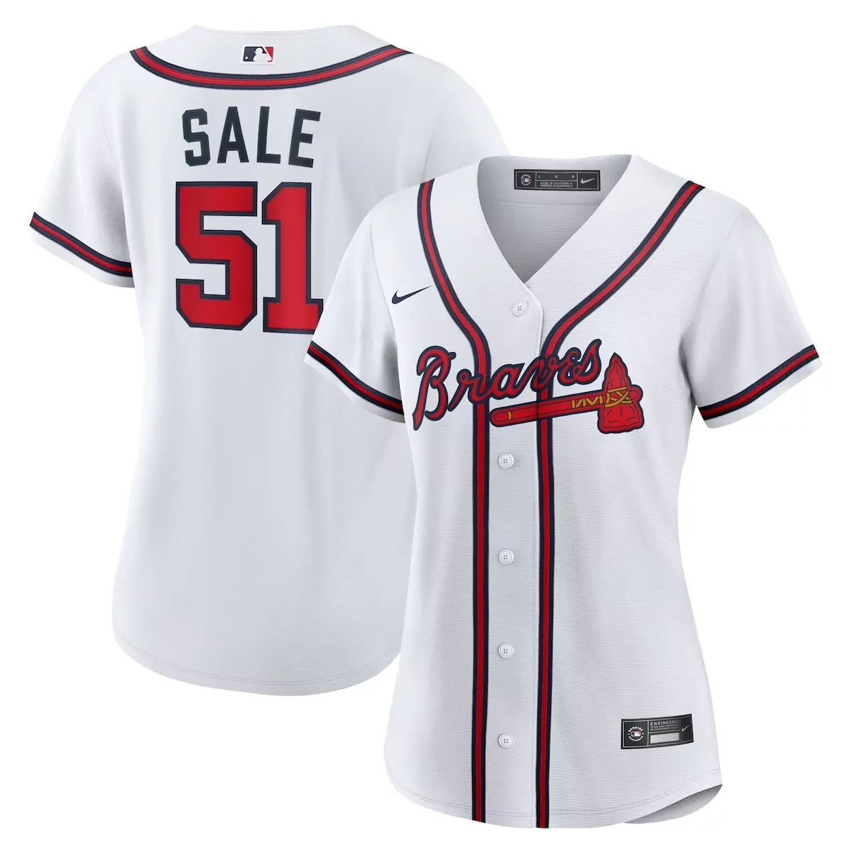 atlanta braves chris sale white home jersey i6k