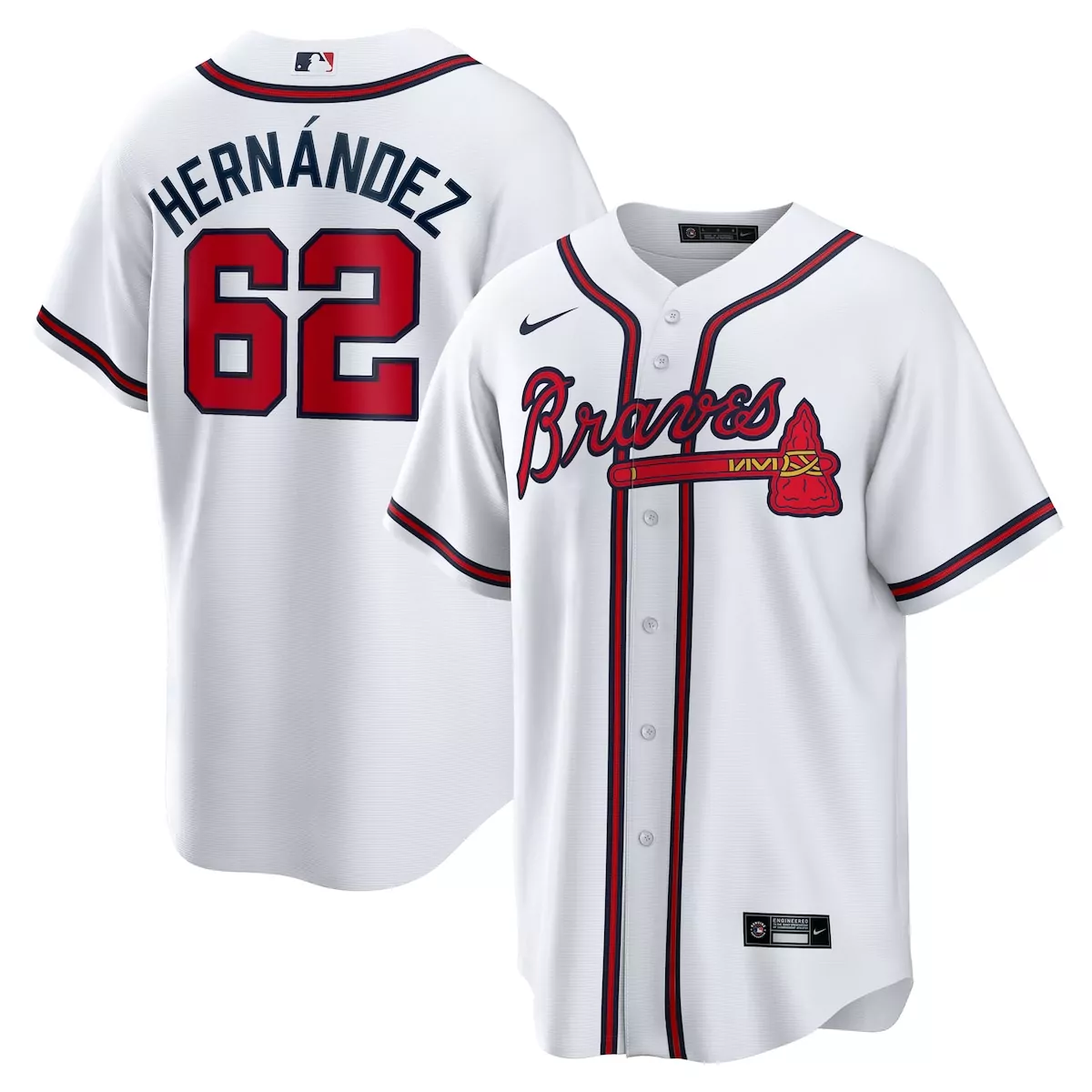 atlanta braves daysbel hernandez white home jersey vj2