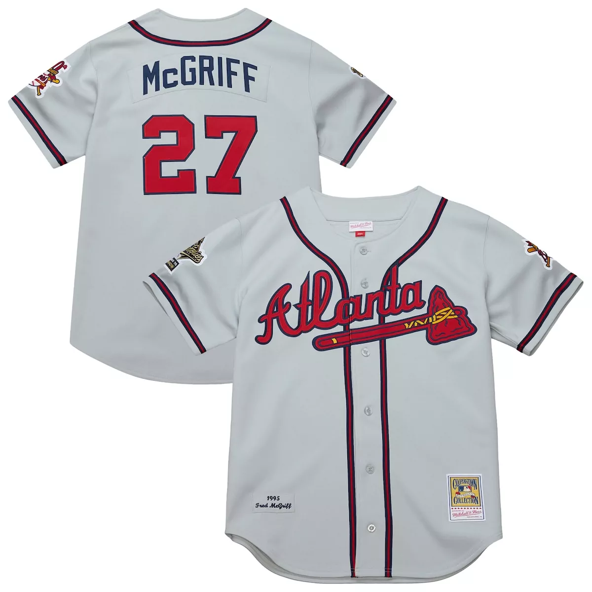atlanta braves fred mcgriff gray 1995 throwback jersey