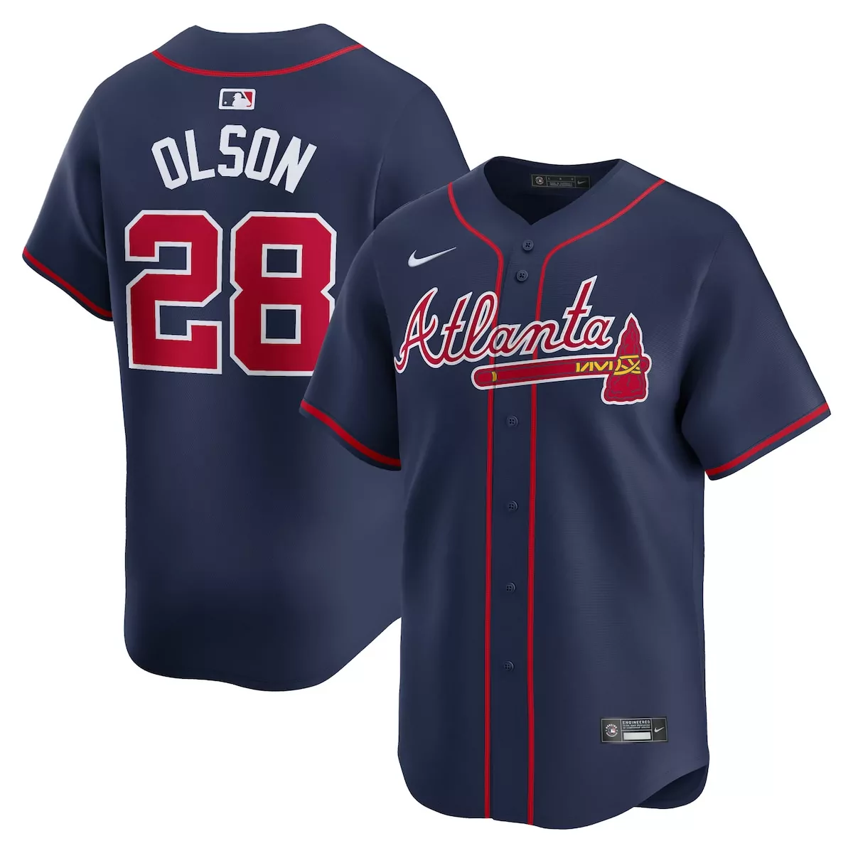atlanta braves matt olson navy alternate limited player jersey k5w