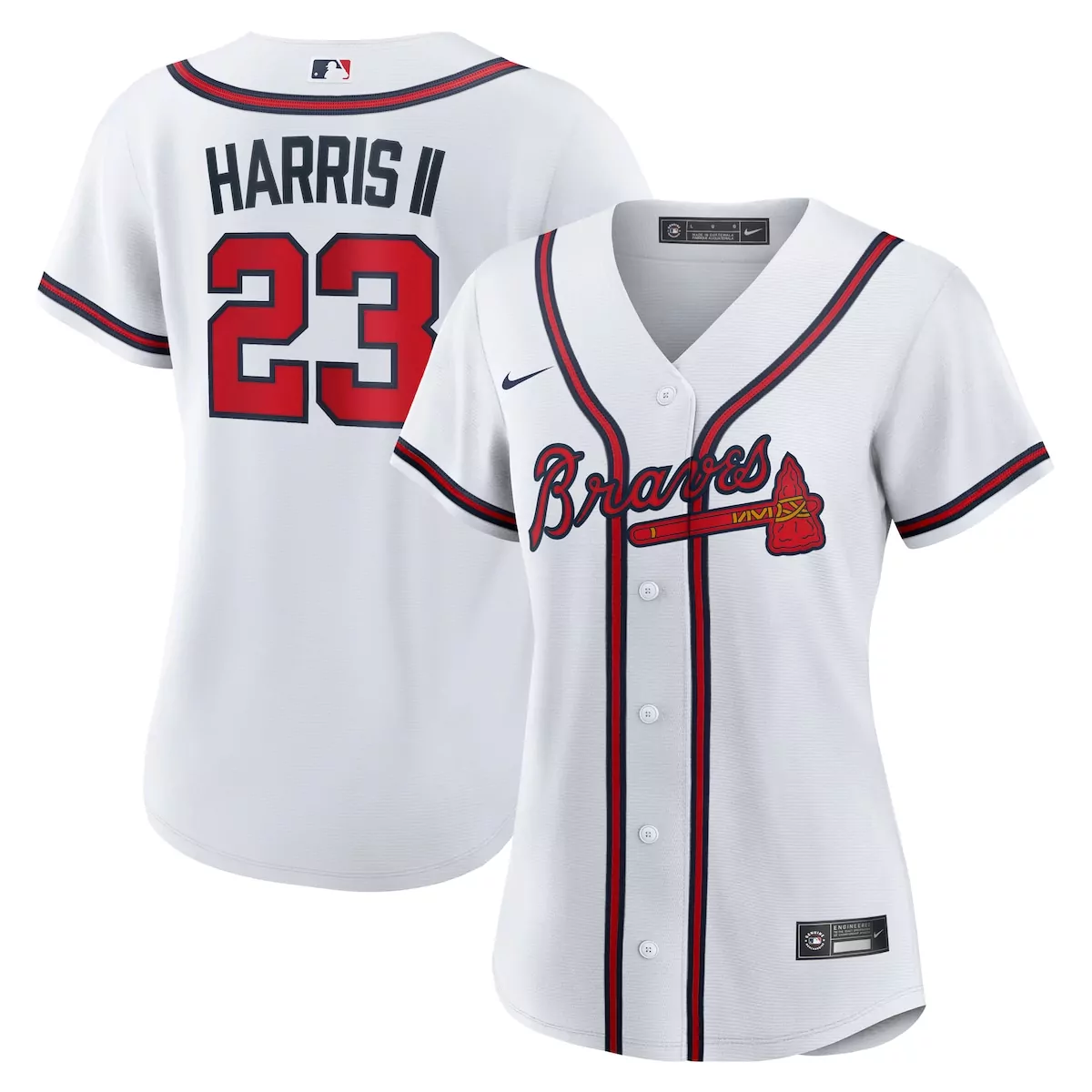 atlanta braves michael harris ii white home jersey