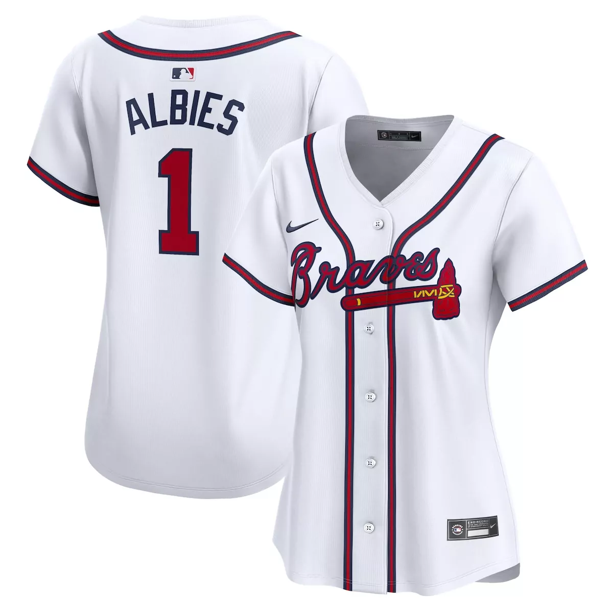 atlanta braves ozzie albies white home limited player jersey l57