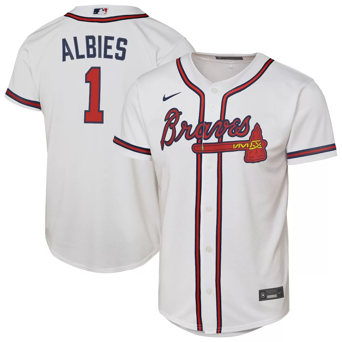 atlanta braves ozzie albies white home limited player jersey l57