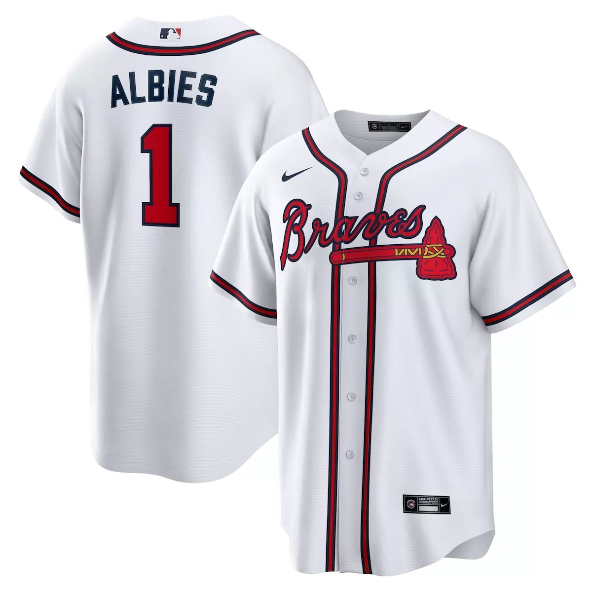 atlanta braves ozzie albies white home limited player jersey l57
