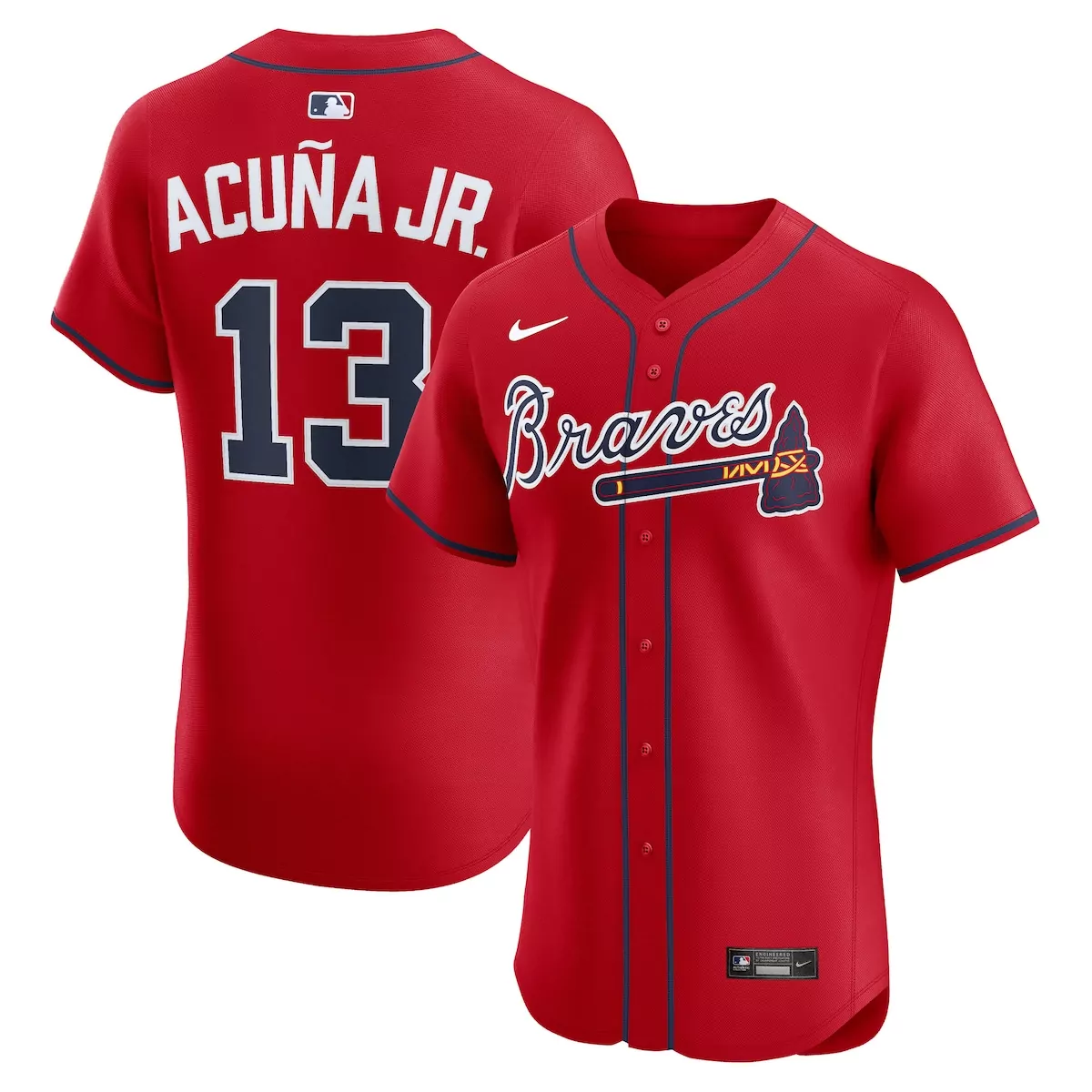 atlanta braves ronald acuna jr red alternate 2 elite jersey