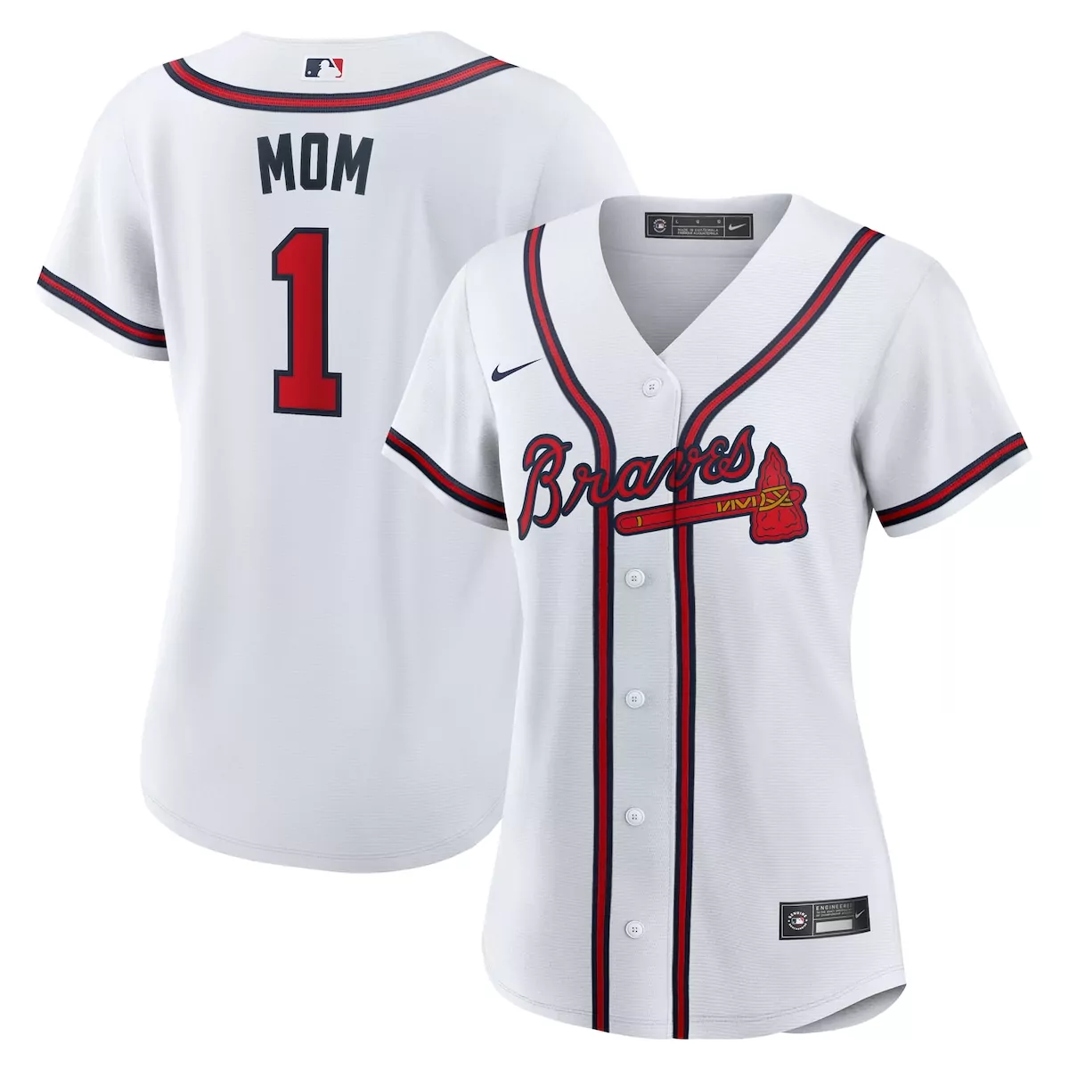 atlanta braves white 1 mom home jersey