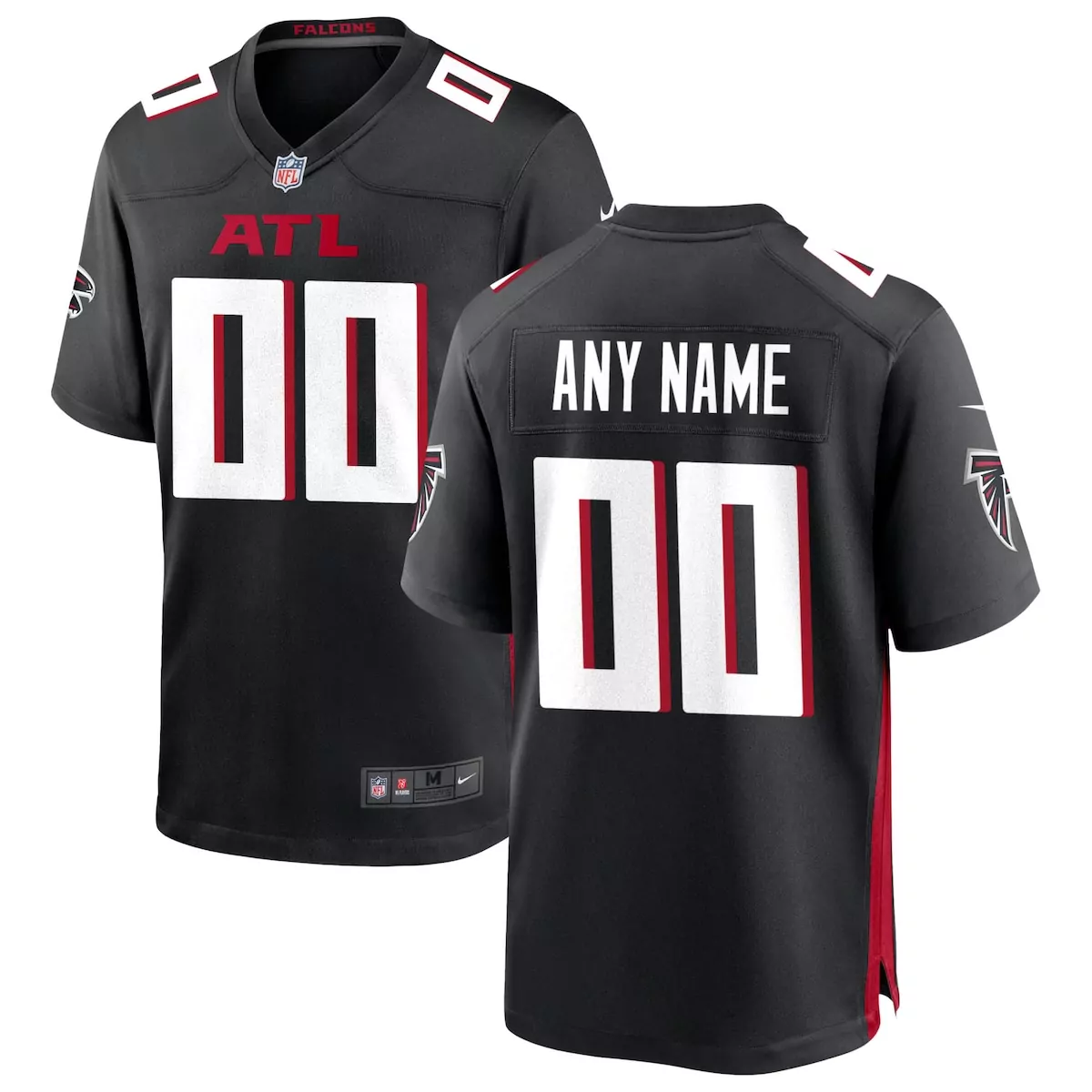 atlanta falcons black custom game jersey ppu