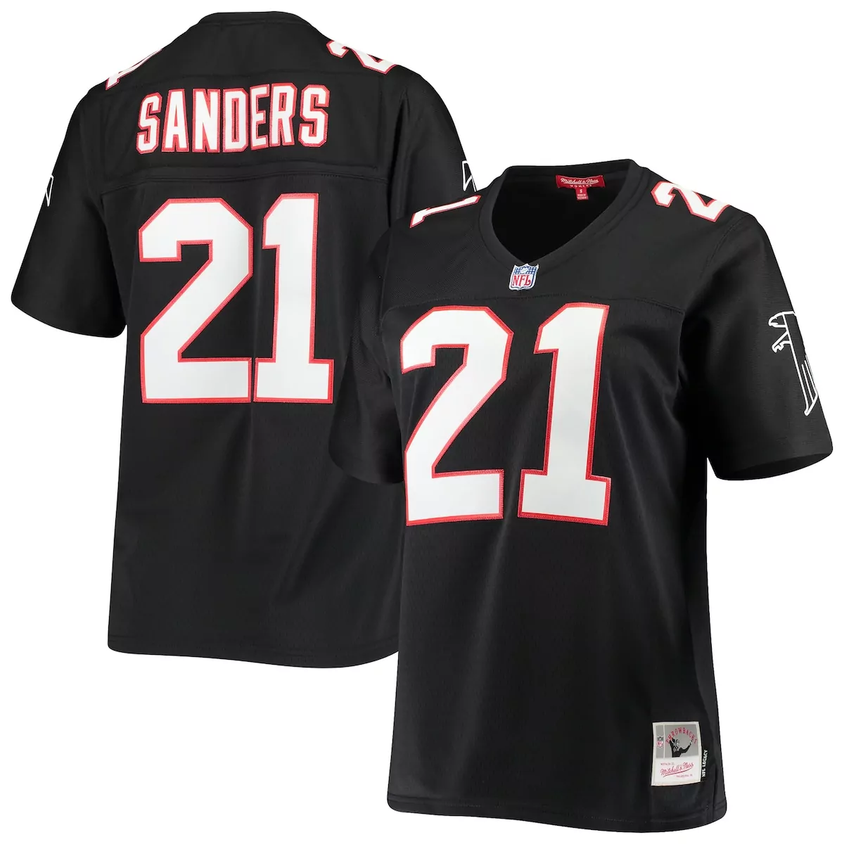 atlanta falcons deion sanders black big tall 1992 retired player jersey