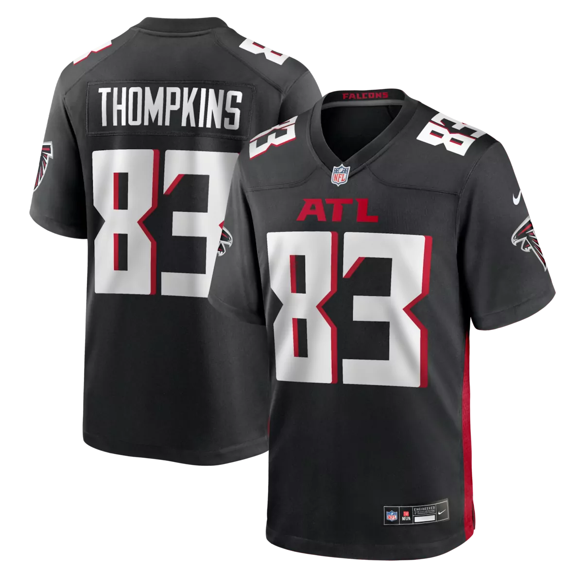 atlanta falcons deven thompkins black team game jersey id6