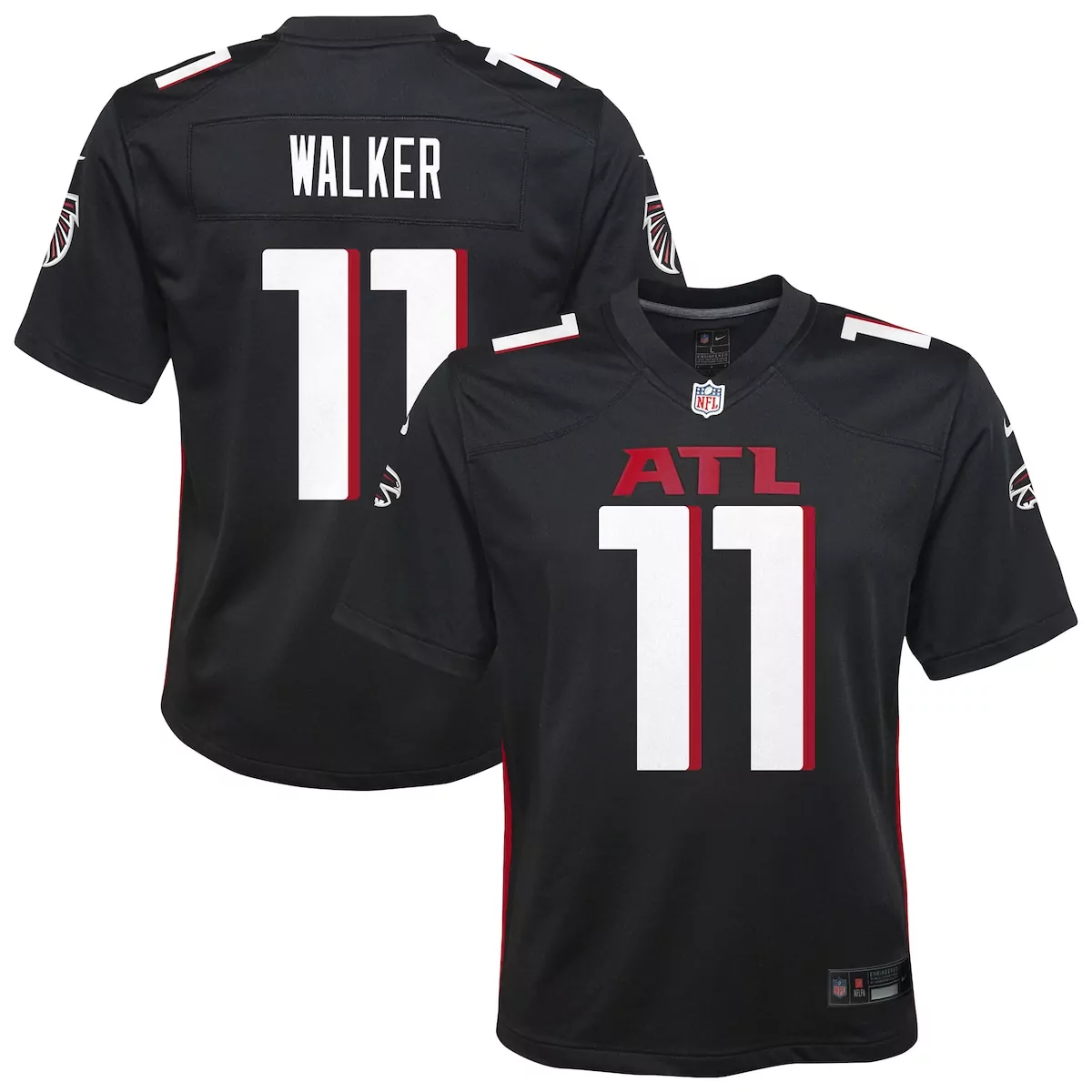 atlanta falcons jalon walker black team game jersey es7