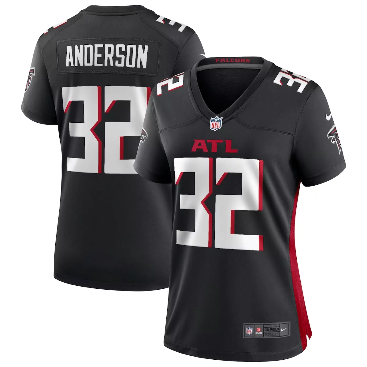 atlanta falcons jamal anderson black game retired player jersey nkw