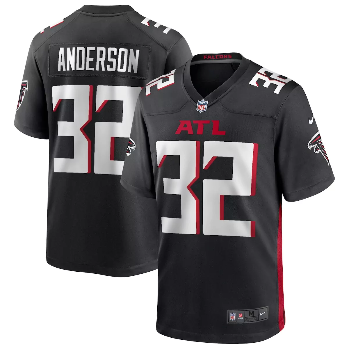 atlanta falcons jamal anderson black game retired player jersey nkw