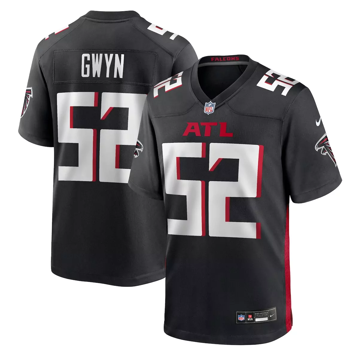 atlanta falcons josh woods black team game jersey nbx