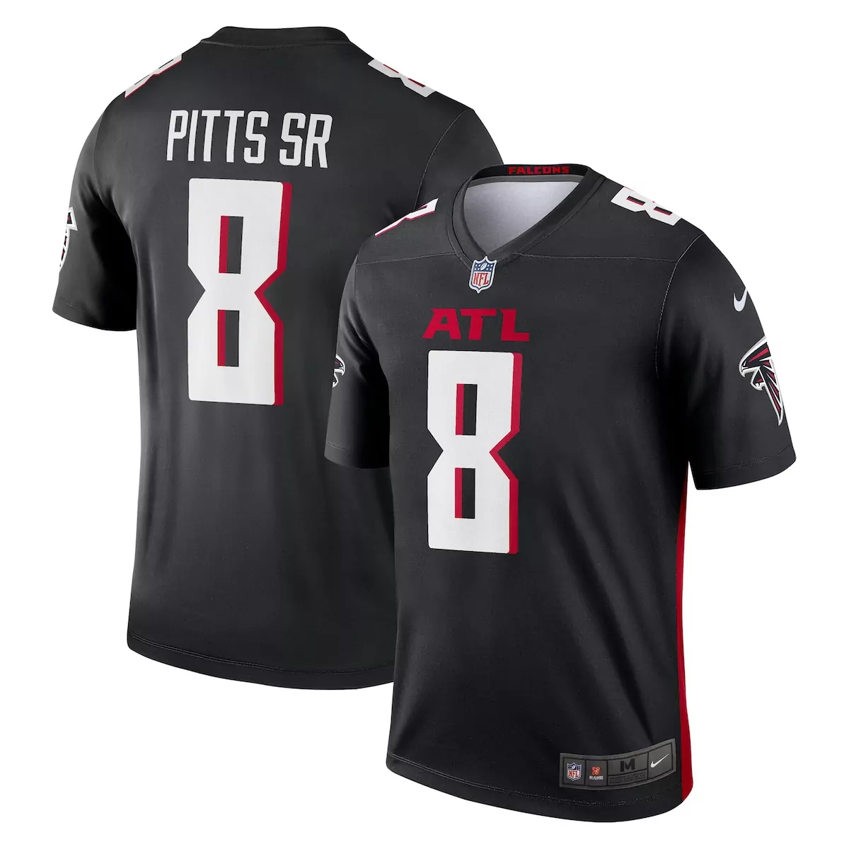 atlanta falcons kyle pitts sr black game jersey oap