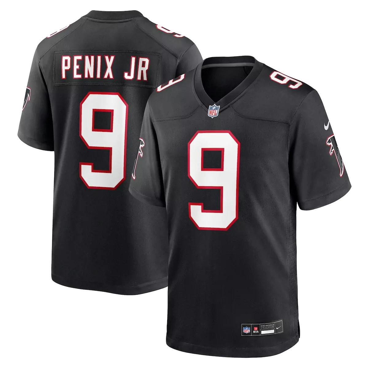 atlanta falcons michael penix jr black alternate game jersey kmh