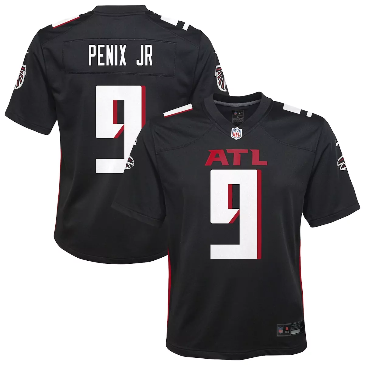 atlanta falcons michael penix jr black team game jersey