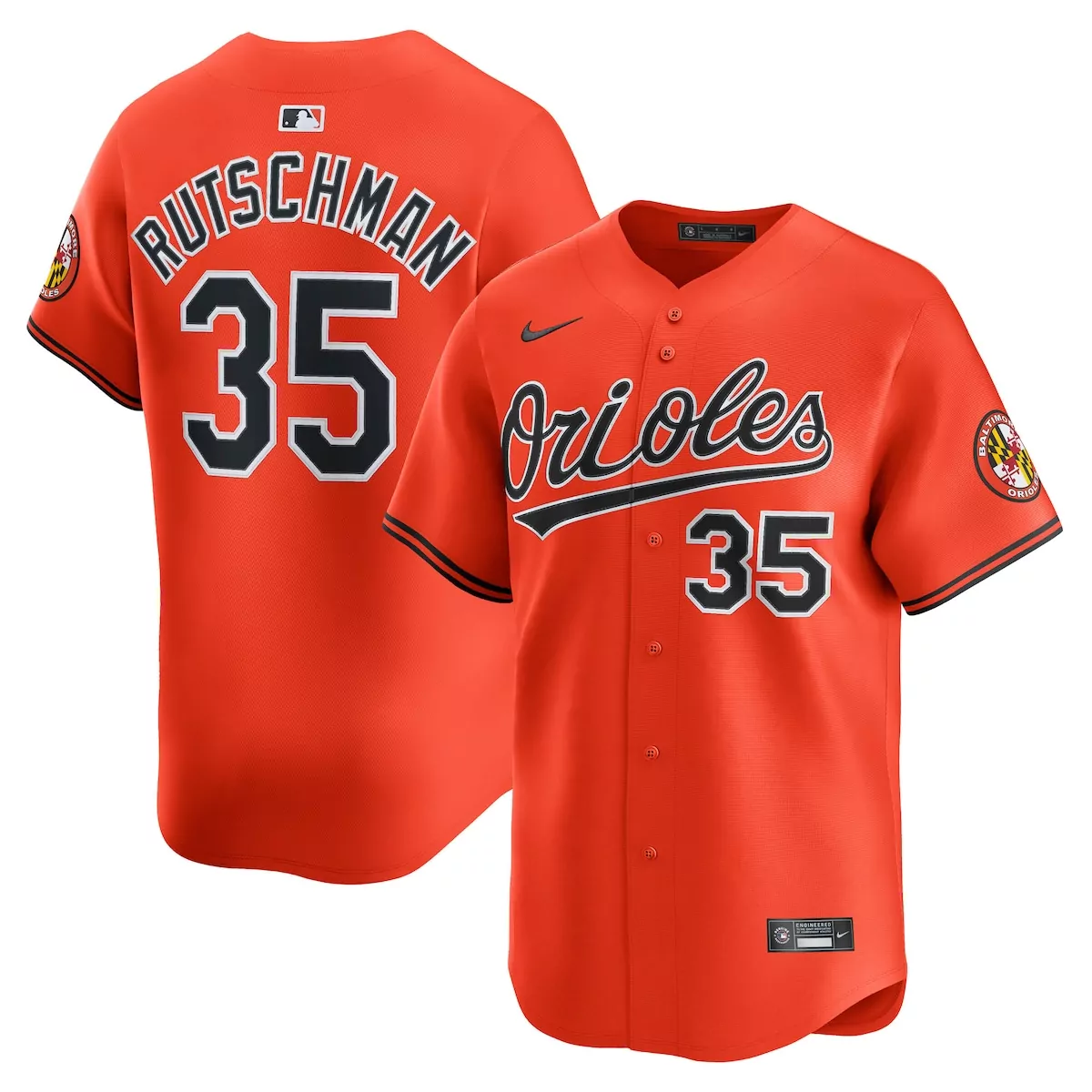 baltimore orioles adley rutschman orange 2nd alternate limited player jersey