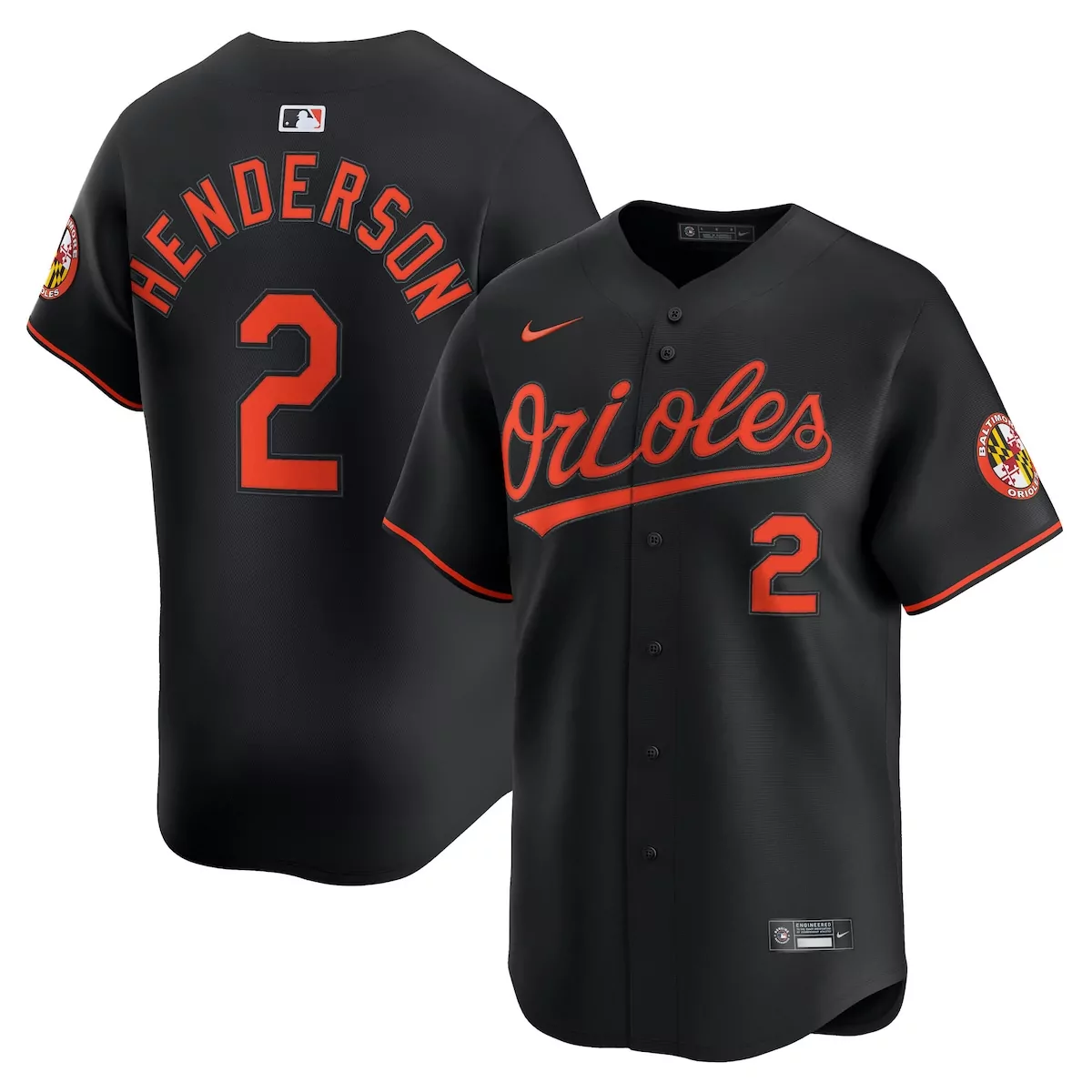 baltimore orioles gunnar henderson black alternate limited player jersey