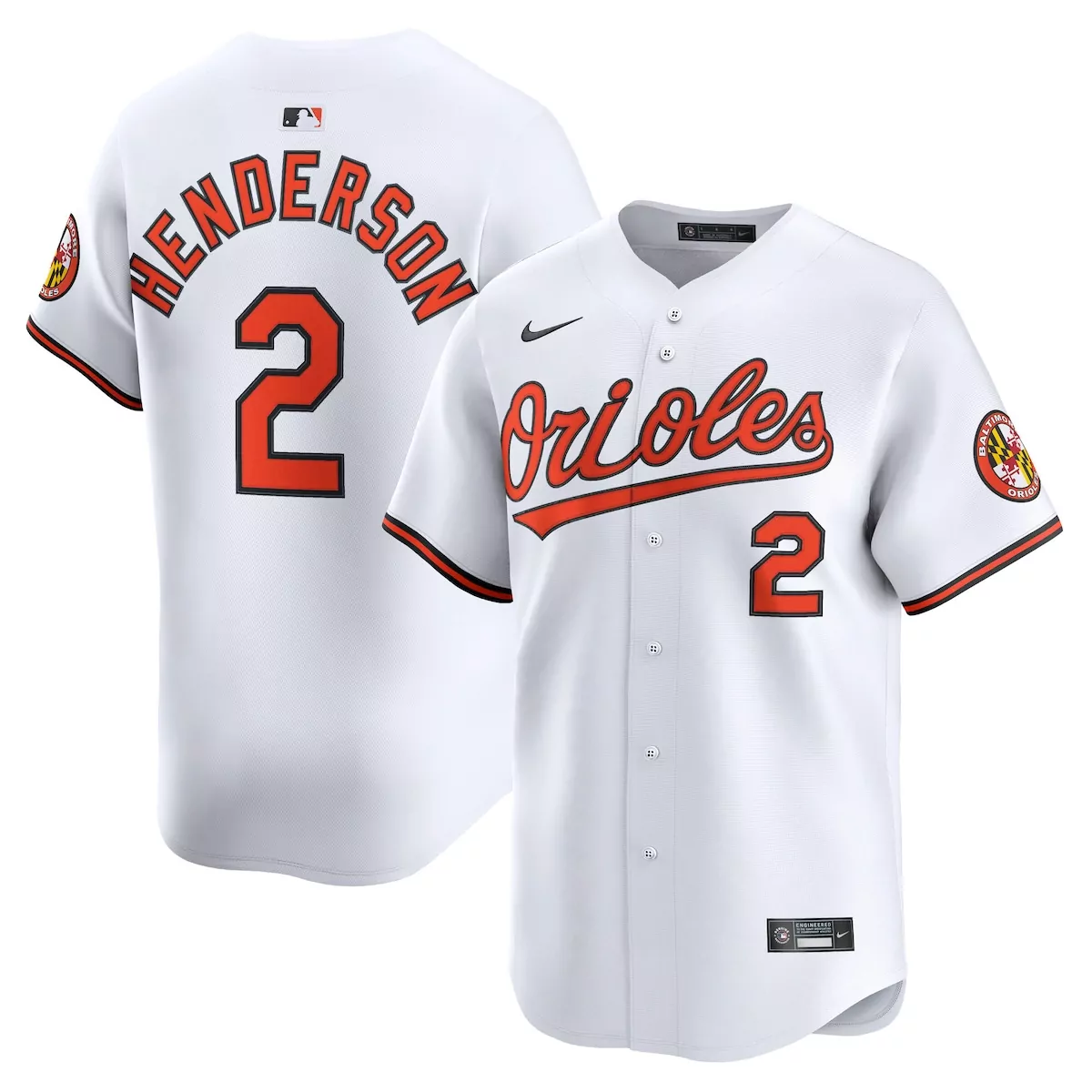 baltimore orioles gunnar henderson white home limited player jersey 6dj