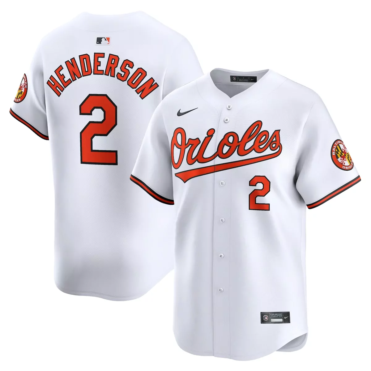 baltimore orioles gunnar henderson white home limited player jersey 6dj