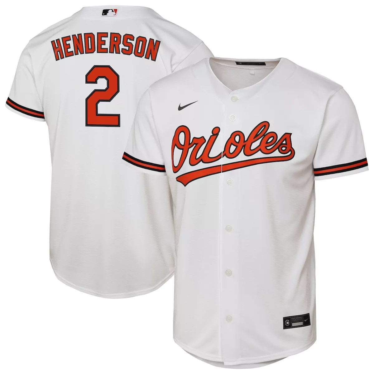 baltimore orioles gunnar henderson white home player jersey x6e