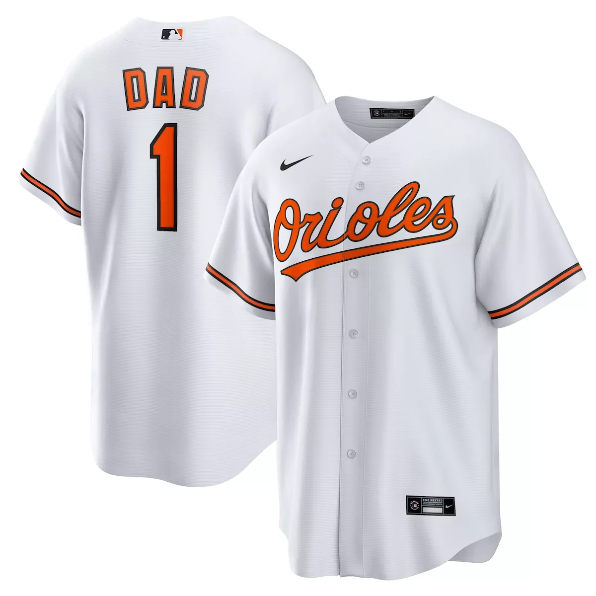 baltimore orioles white 1 dad home jersey