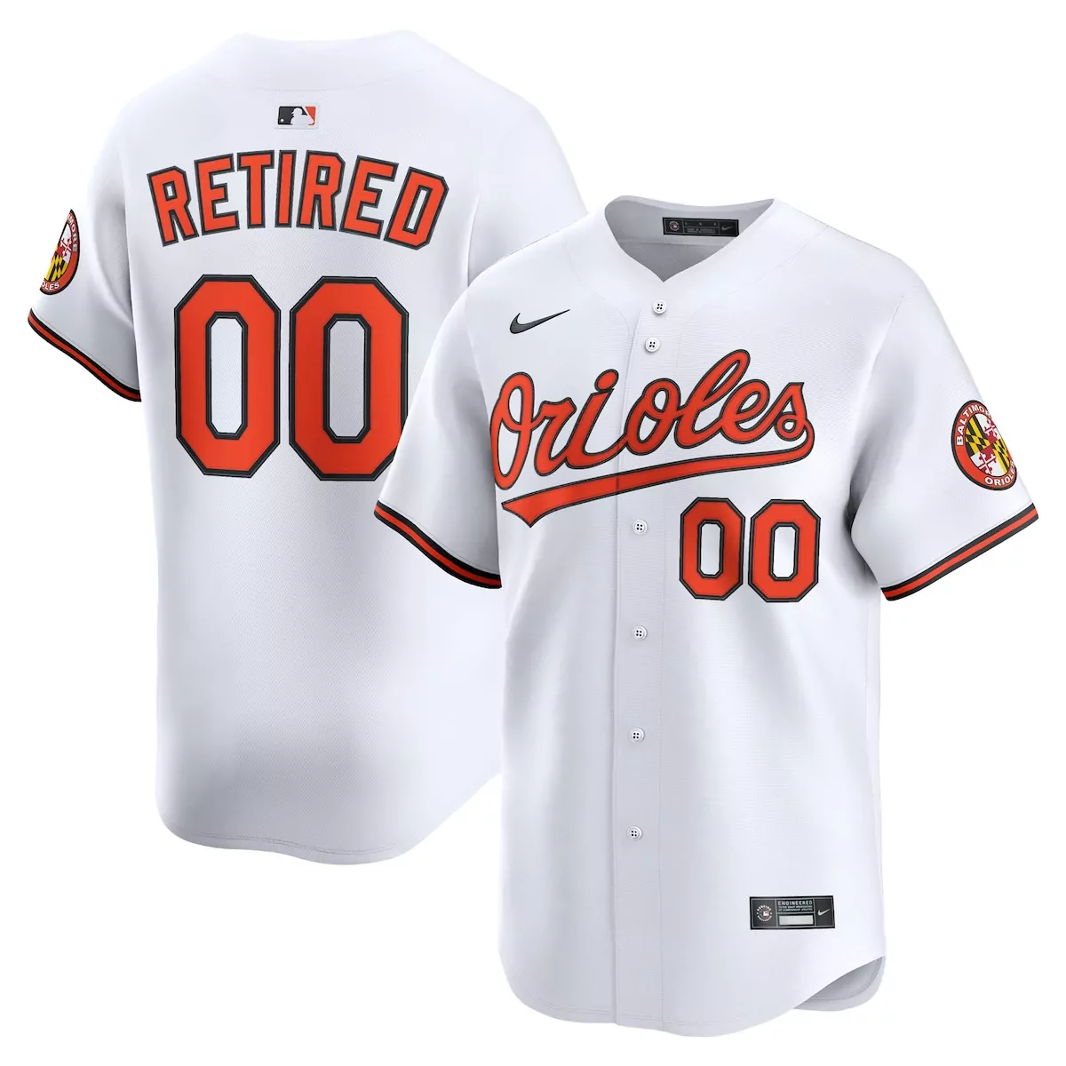 baltimore orioles white home limited pick a player retired roster jersey