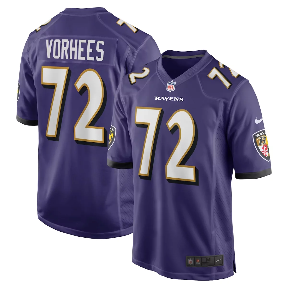 baltimore ravens andrew vorhees purple team game jersey