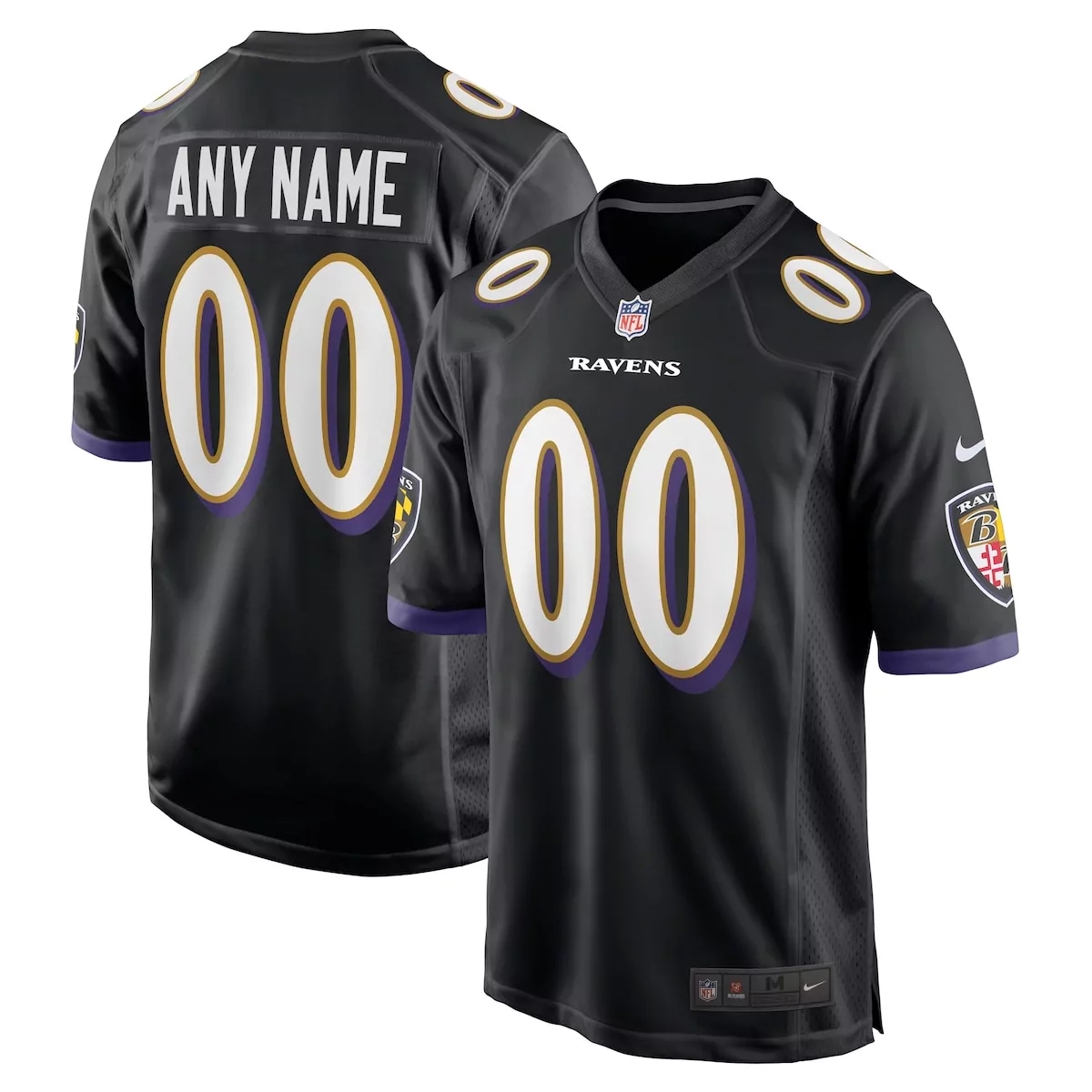 baltimore ravens black game custom jersey