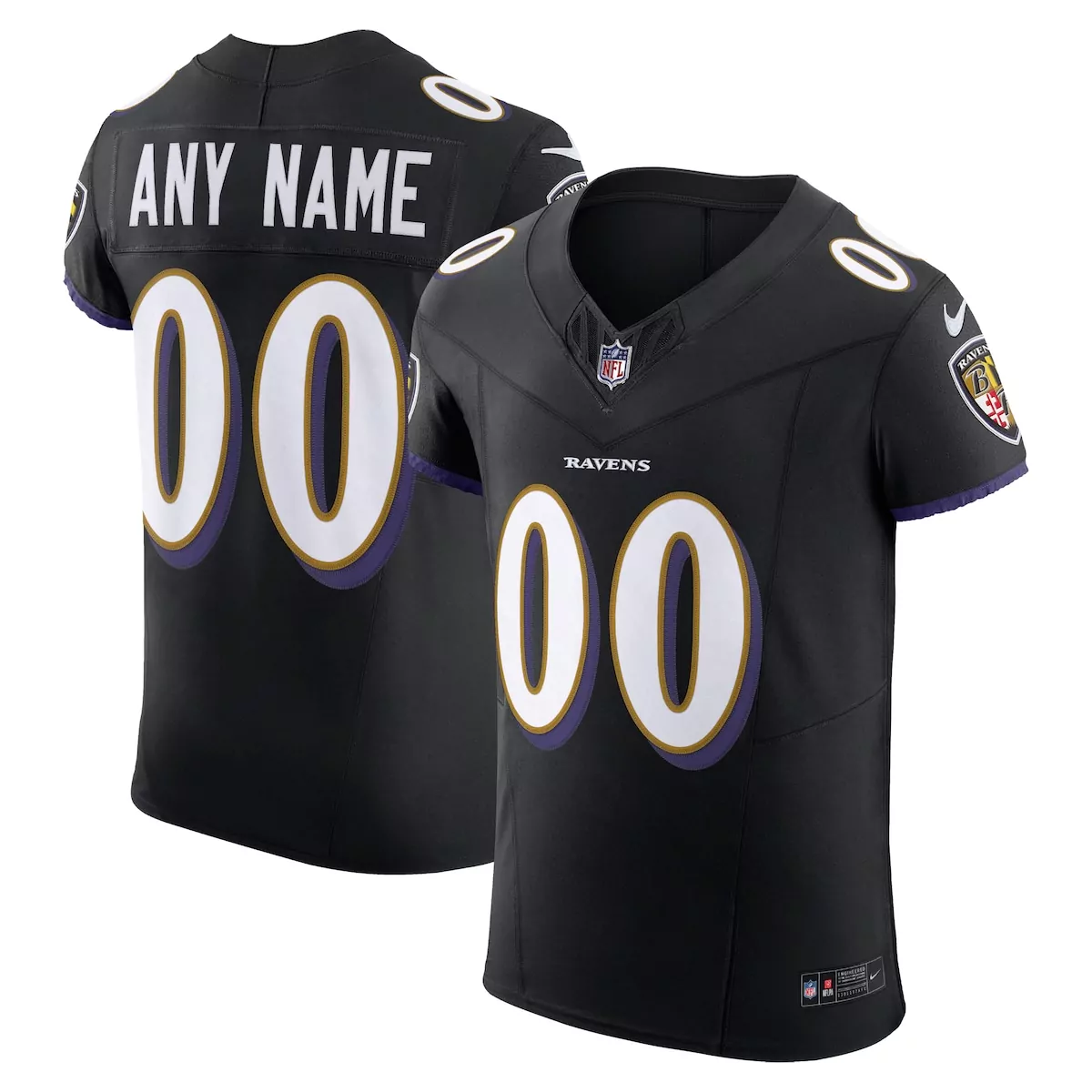 baltimore ravens black game custom jersey