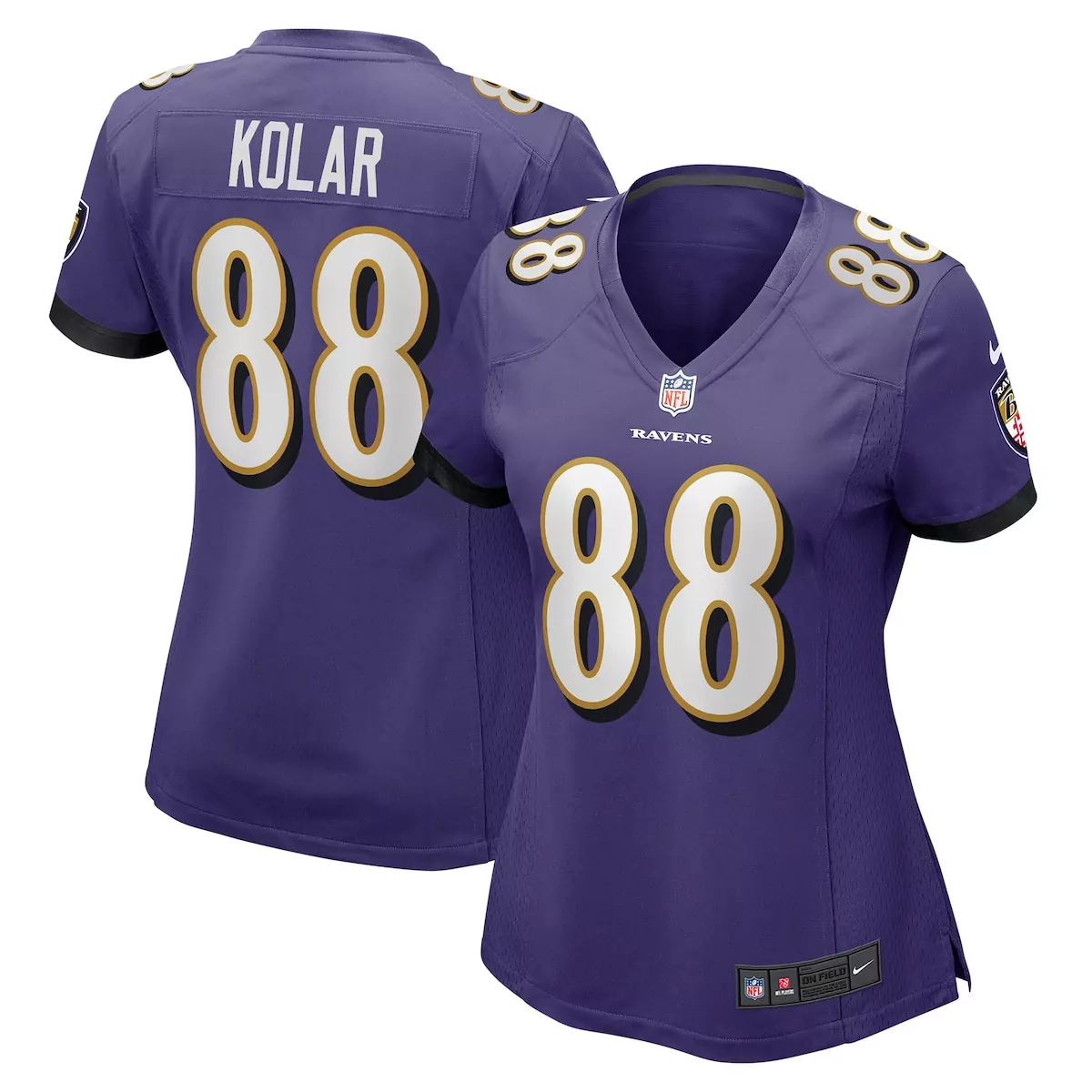 baltimore ravens charlie kolar purple player game jersey w45