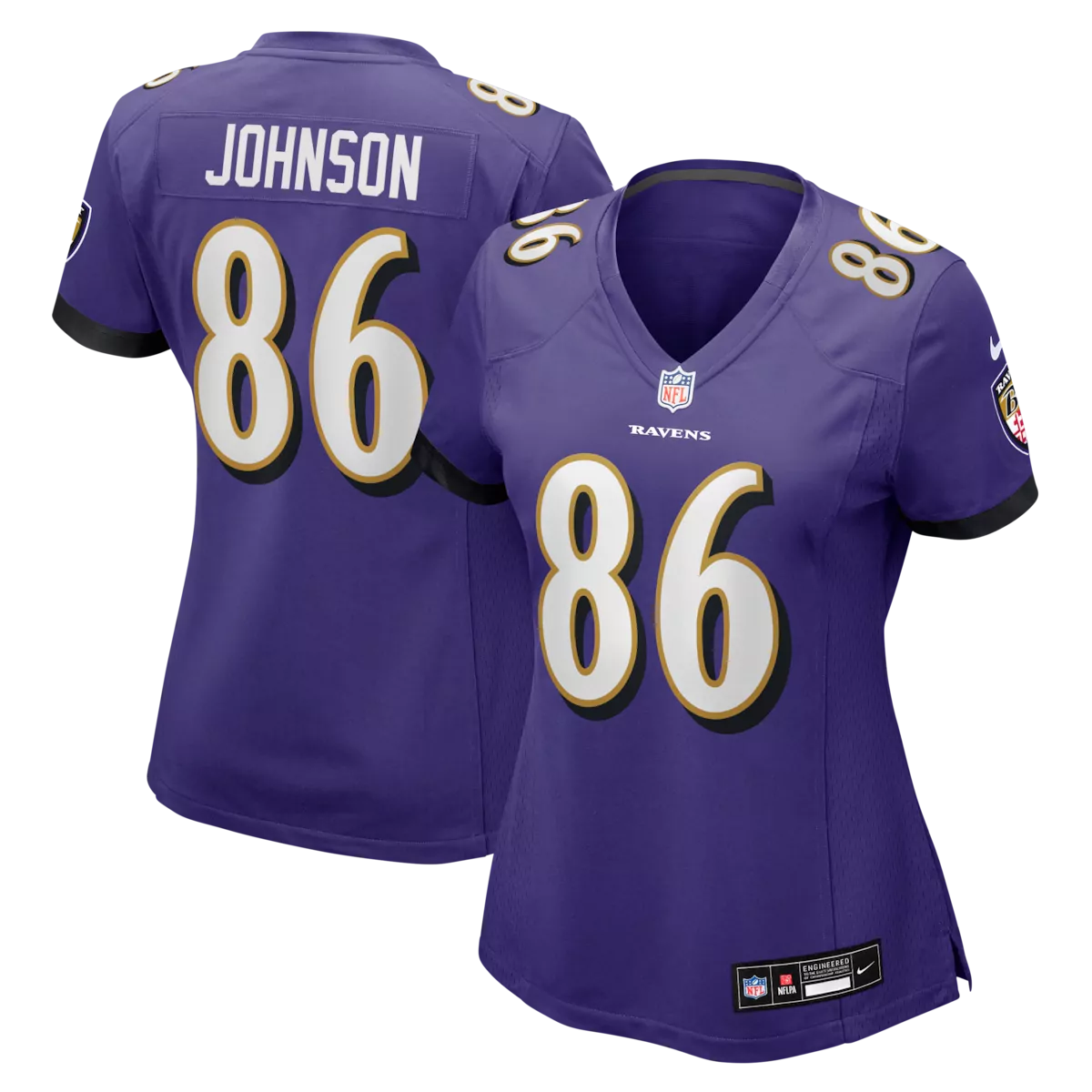 baltimore ravens cornelius johnson purple team game jersey 85k