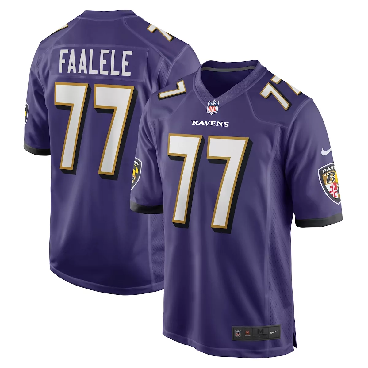 baltimore ravens daniel faalele purple player game jersey pdz
