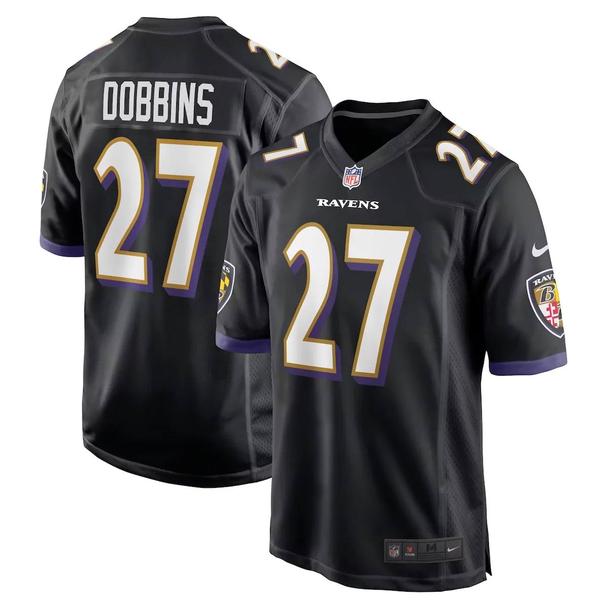 baltimore ravens j k dobbins black alternate game jersey