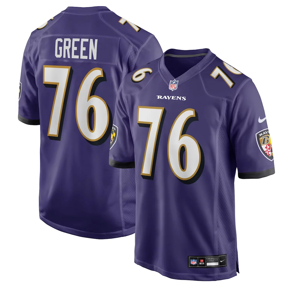 baltimore ravens kenyon green purple team game jersey q9p