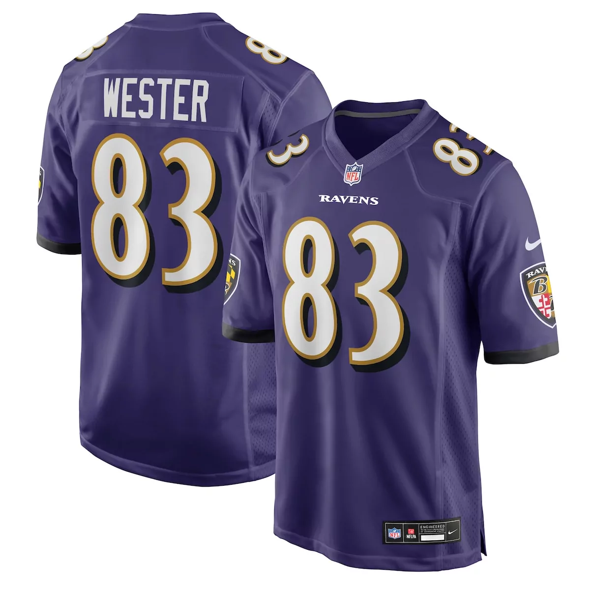 baltimore ravens lajohntay wester purple team game jersey j1v