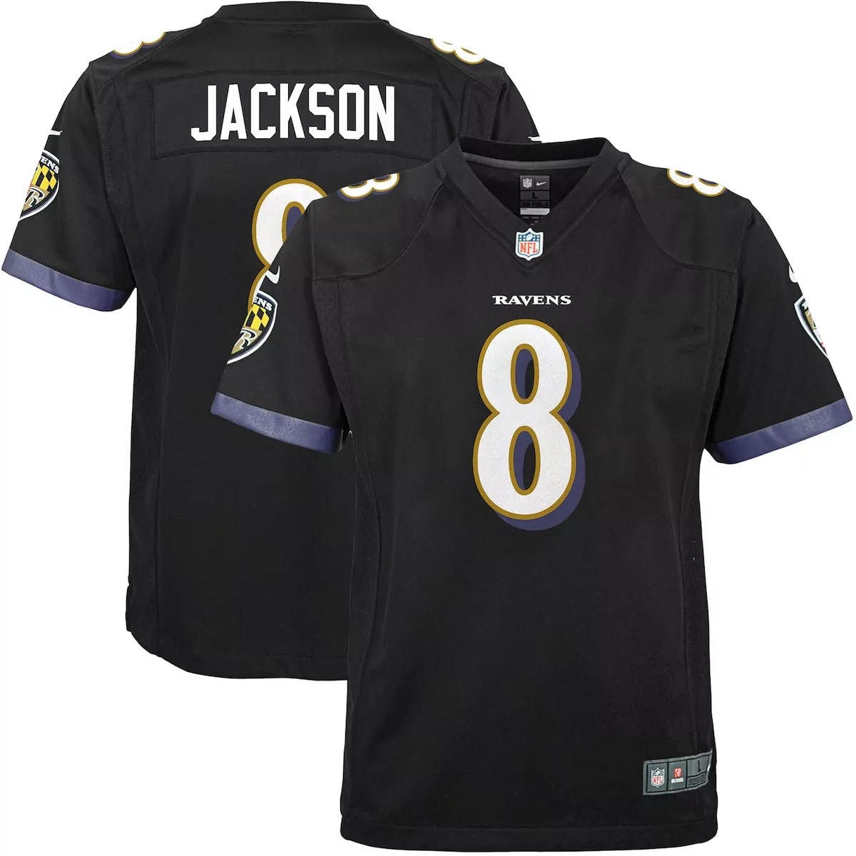 baltimore ravens lamar jackson black game jersey