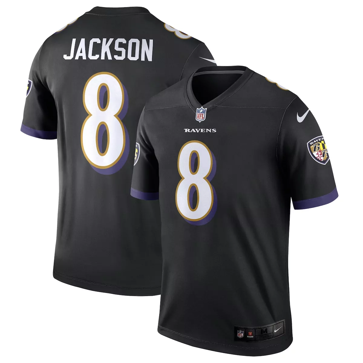 baltimore ravens lamar jackson black game jersey