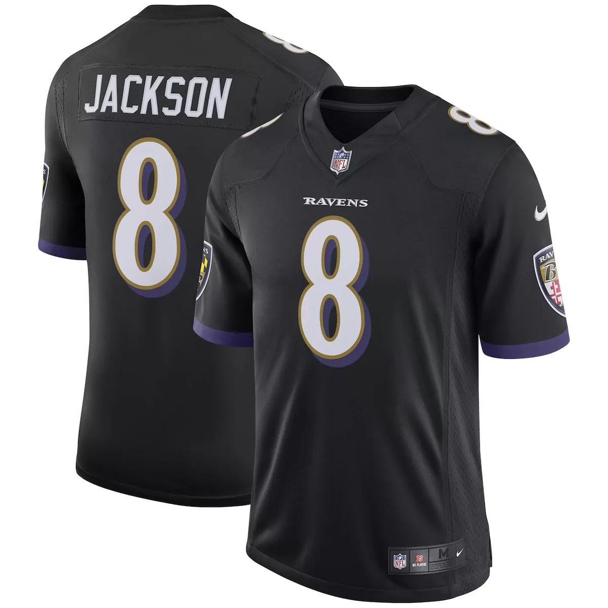baltimore ravens lamar jackson black game jersey