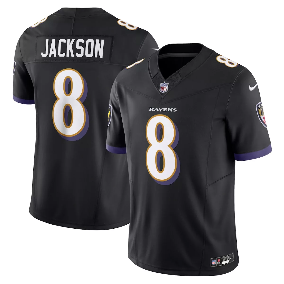 baltimore ravens lamar jackson black game jersey