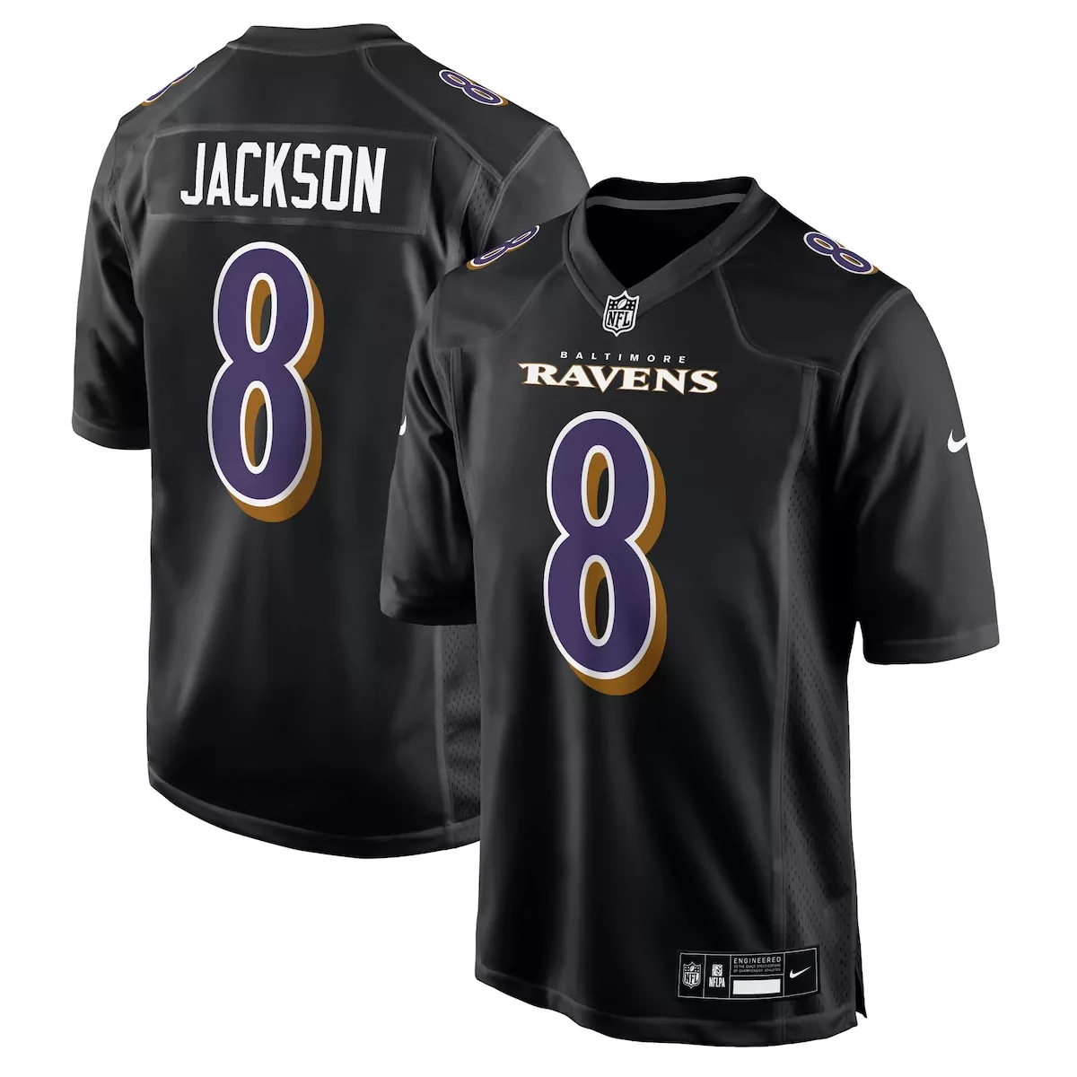 baltimore ravens lamar jackson carbon black fashion jersey