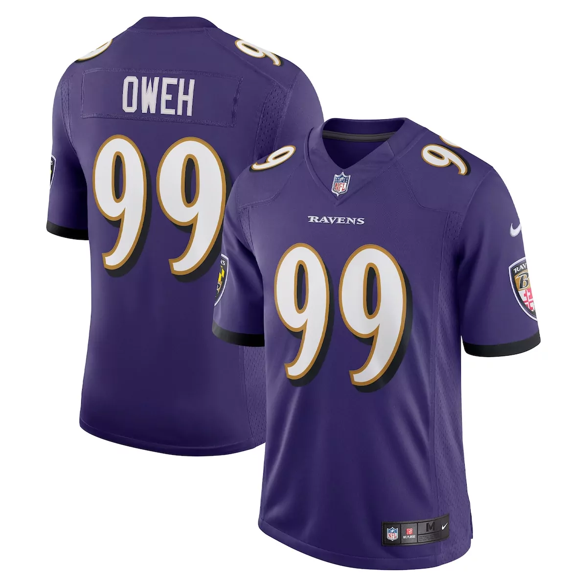 baltimore ravens nick moore purple game player jersey