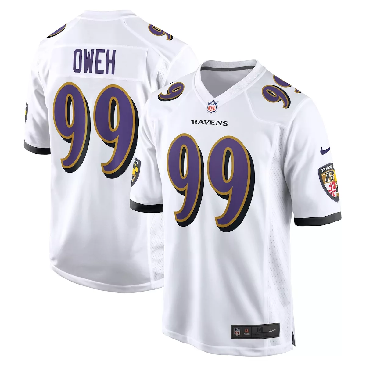 baltimore ravens odafe oweh white game jersey