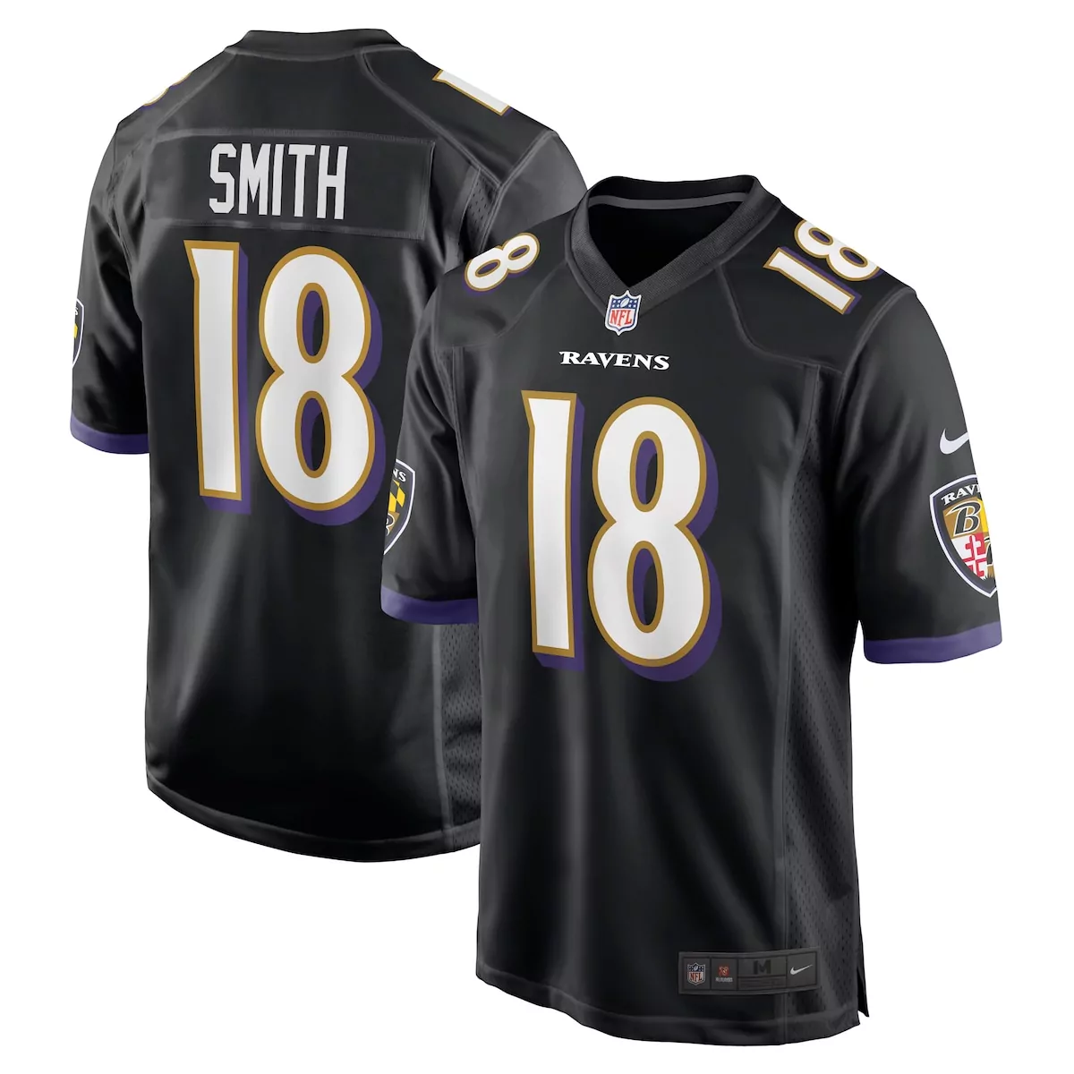 baltimore ravens roquan smith black alternate game jersey d5p