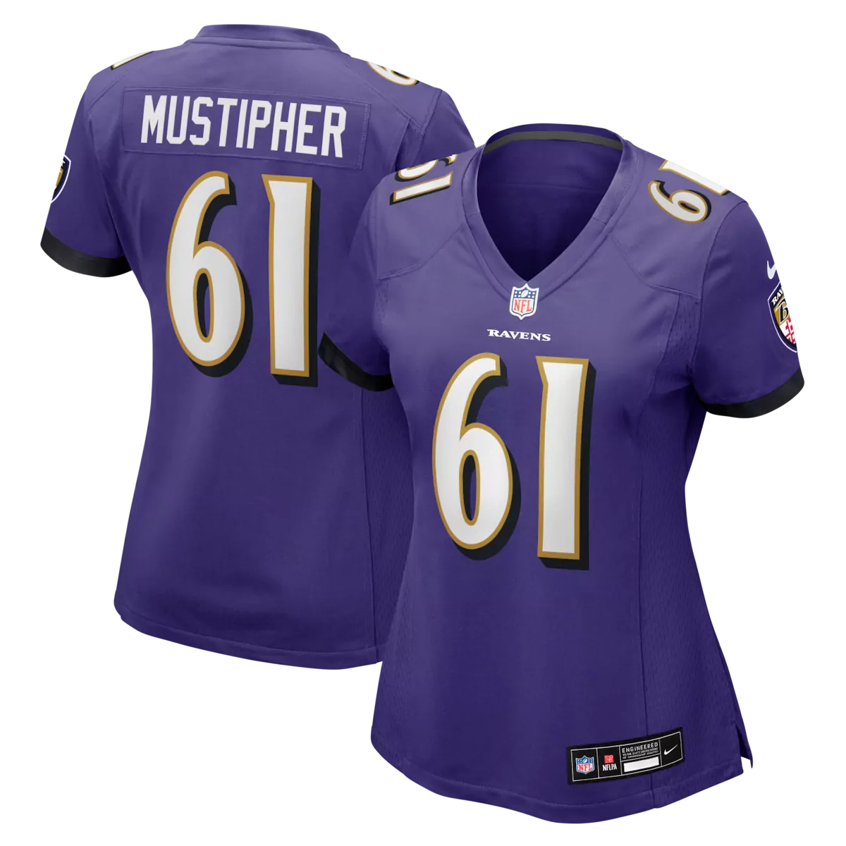 baltimore ravens sam mustipher purple team game jersey fh4